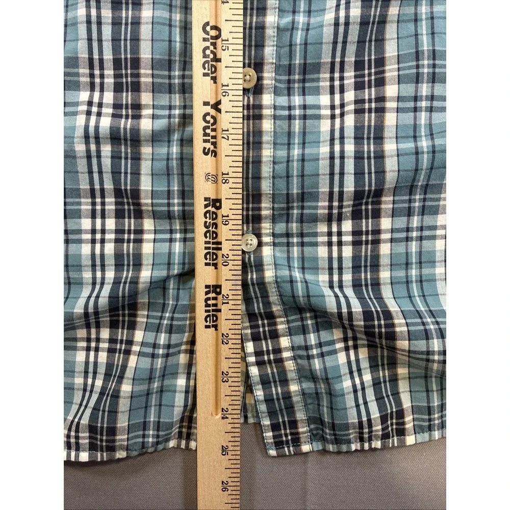 The North Face Mens Button Down Outdoor Shirt Short Sleeve Plaid Pocket Size XL
